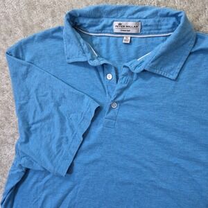 Peter Millar Crown Soft Polo Mens XL Blue Shirt Silk Cotton Comfort Preppy Golf